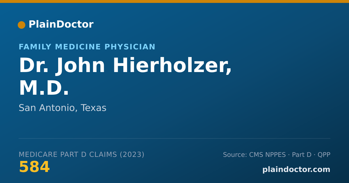 Shareable card for John Hierholzer, M.D. - Family Medicine Physician, San Antonio, TX
