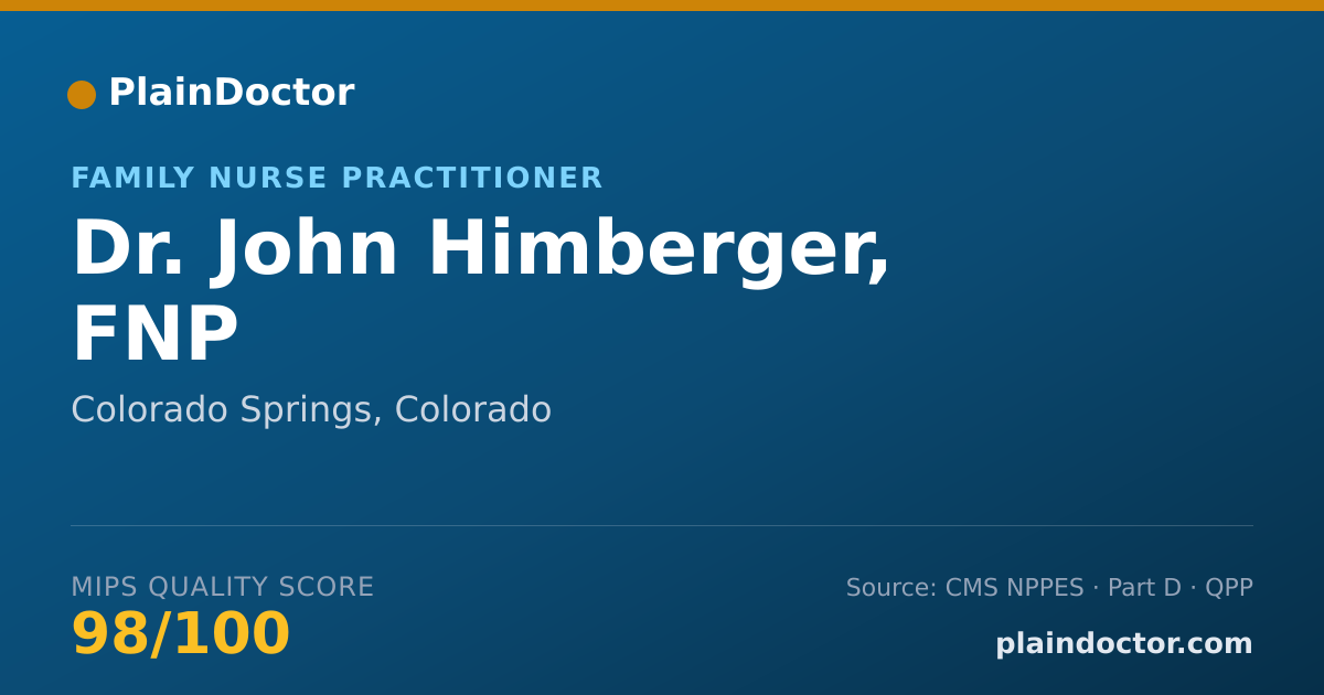 Shareable card for John Himberger, FNP - Family Nurse Practitioner, Colorado Springs, CO