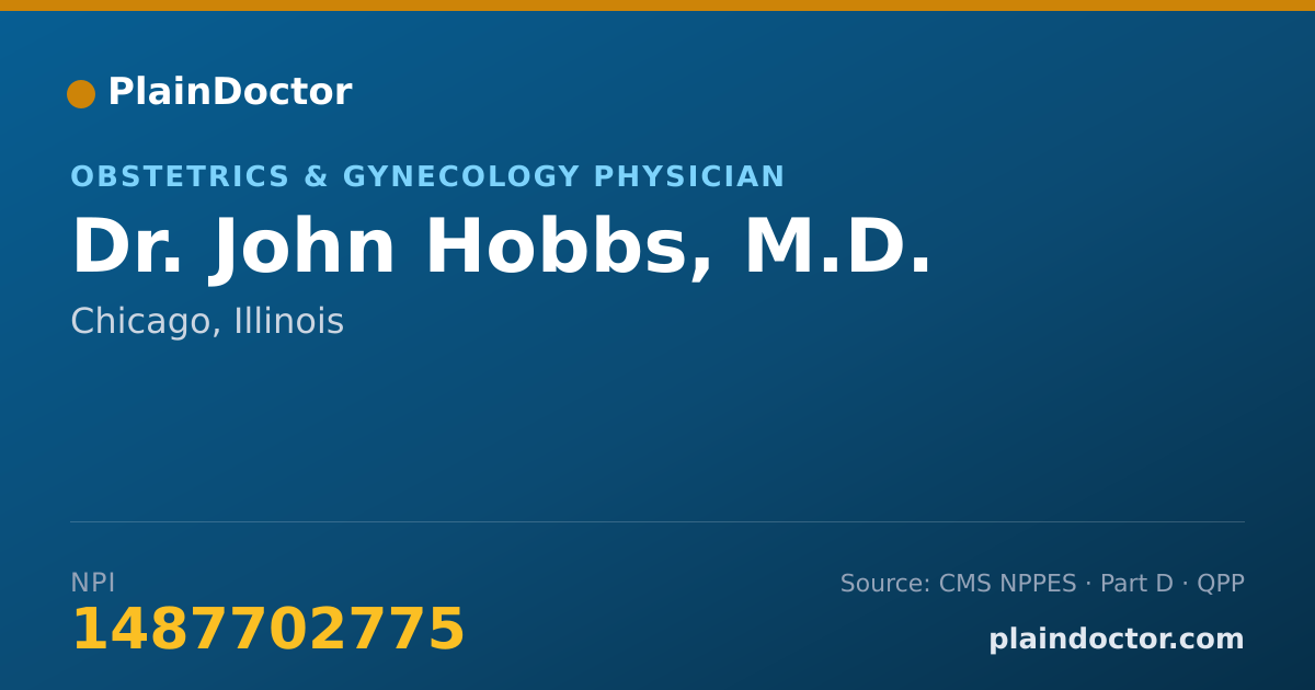 Shareable card for John Hobbs, M.D. - Obstetrics & Gynecology Physician, Chicago, IL