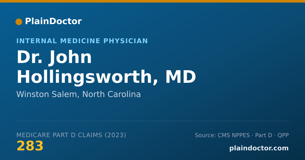 Shareable card for John Hollingsworth, MD - Internal Medicine Physician, Winston Salem, NC