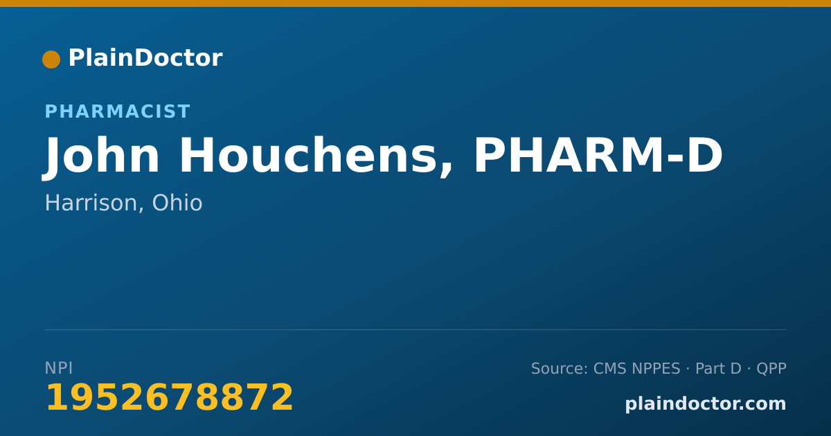 Shareable card for John Houchens, PHARM-D - Pharmacist, Harrison, OH