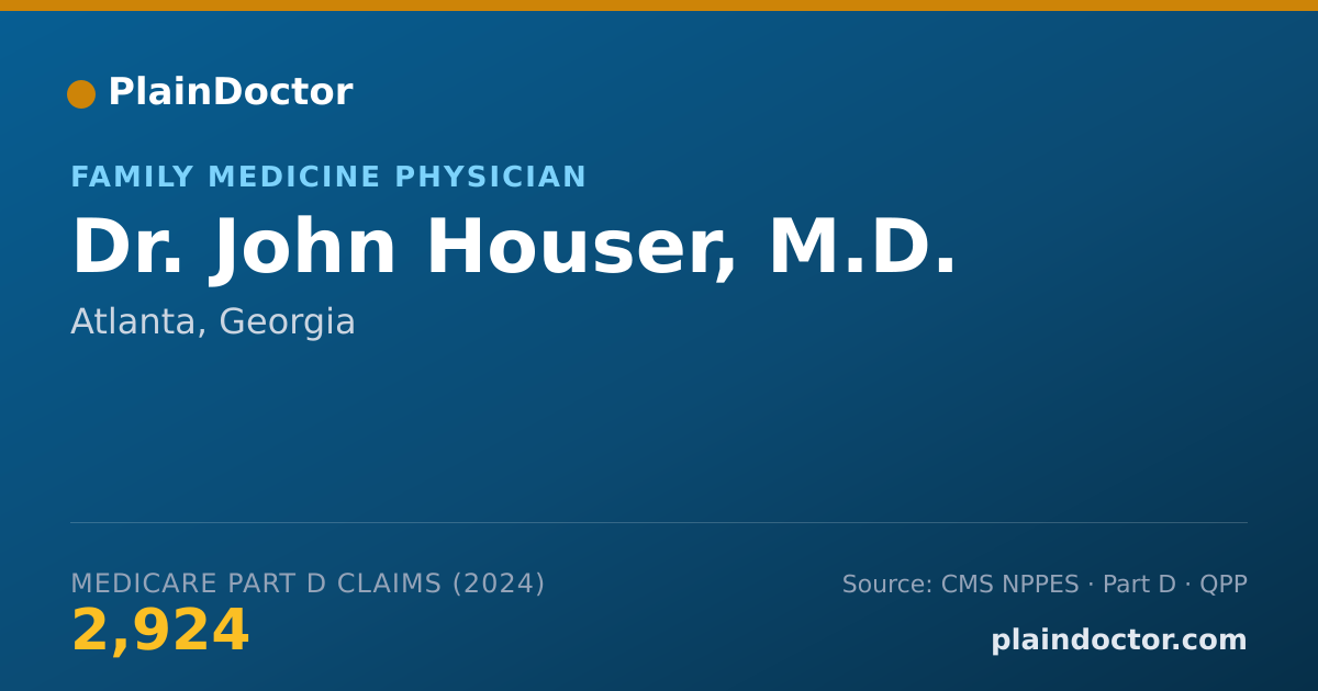 Shareable card for John Houser, M.D. - Family Medicine Physician, Atlanta, GA