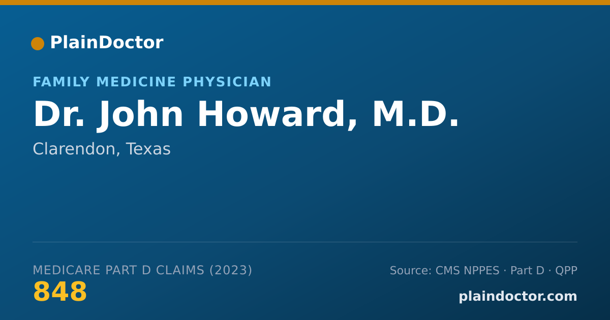 Shareable card for John Howard, M.D. - Family Medicine Physician, Clarendon, TX