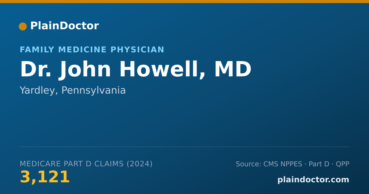 Shareable card for John Howell, MD - Family Medicine Physician, Yardley, PA