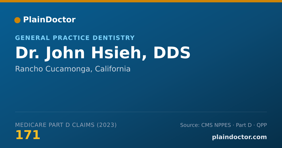 Shareable card for John Hsieh, DDS - General Practice Dentistry, Rancho Cucamonga, CA