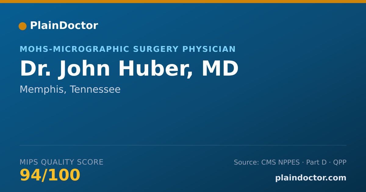 Shareable card for John Huber, MD - MOHS-Micrographic Surgery Physician, Memphis, TN