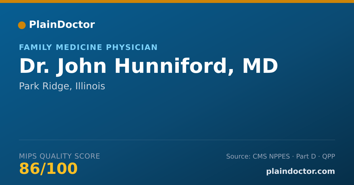 Shareable card for John Hunniford, MD - Family Medicine Physician, Park Ridge, IL