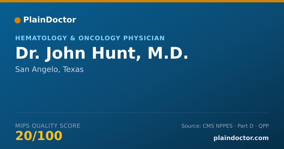 Shareable card for John Hunt, M.D. - Hematology & Oncology Physician, San Angelo, TX