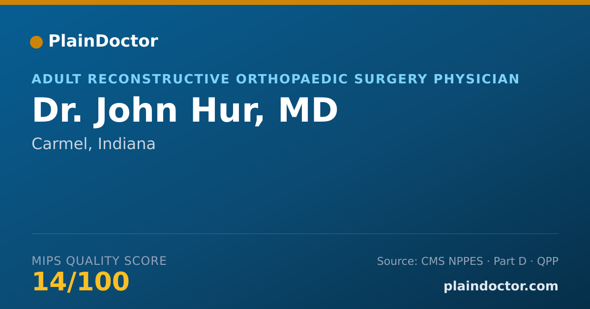 Shareable card for John Hur, MD - Adult Reconstructive Orthopaedic Surgery Physician, Carmel, IN