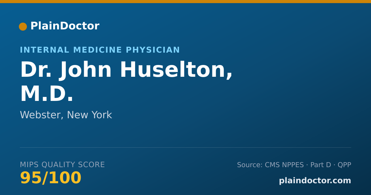 Shareable card for John Huselton, M.D. - Internal Medicine Physician, Webster, NY