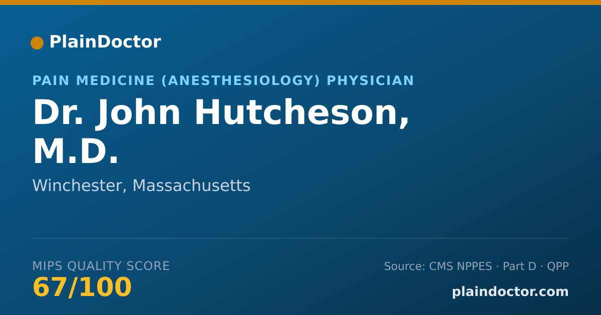 Shareable card for John Hutcheson, M.D. - Pain Medicine (Anesthesiology) Physician, Winchester, MA