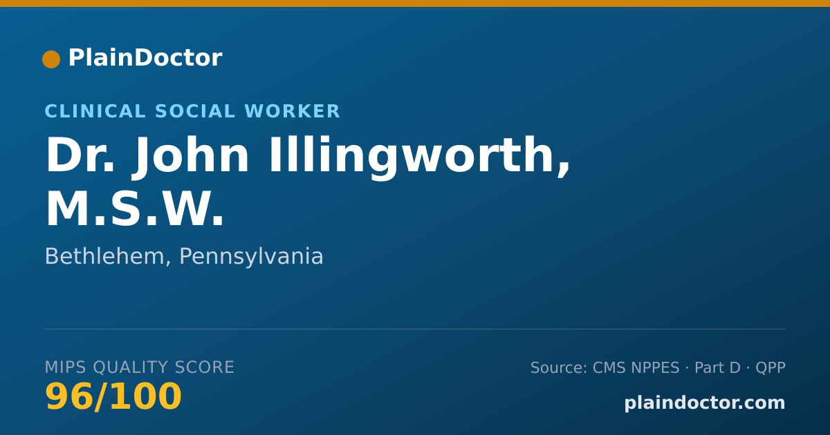 Shareable card for John Illingworth, M.S.W. - Clinical Social Worker, Bethlehem, PA