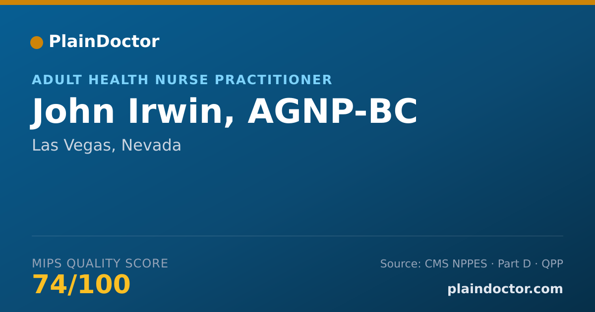 Shareable card for John Irwin, AGNP-BC - Adult Health Nurse Practitioner, Las Vegas, NV