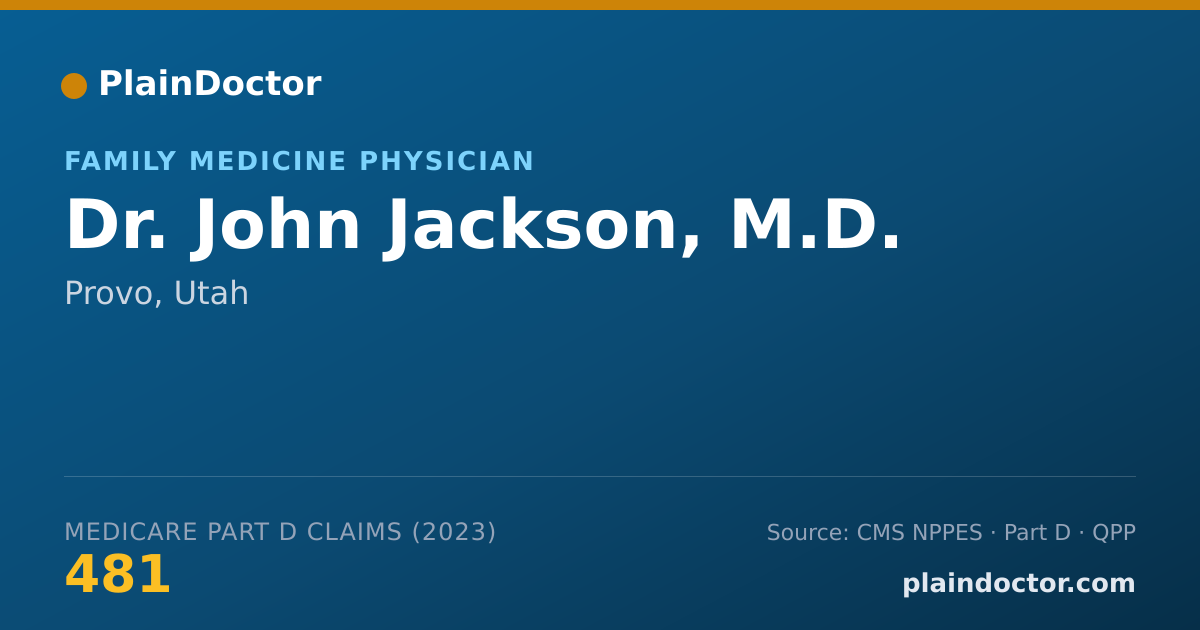 Shareable card for John Jackson, M.D. - Family Medicine Physician, Provo, UT