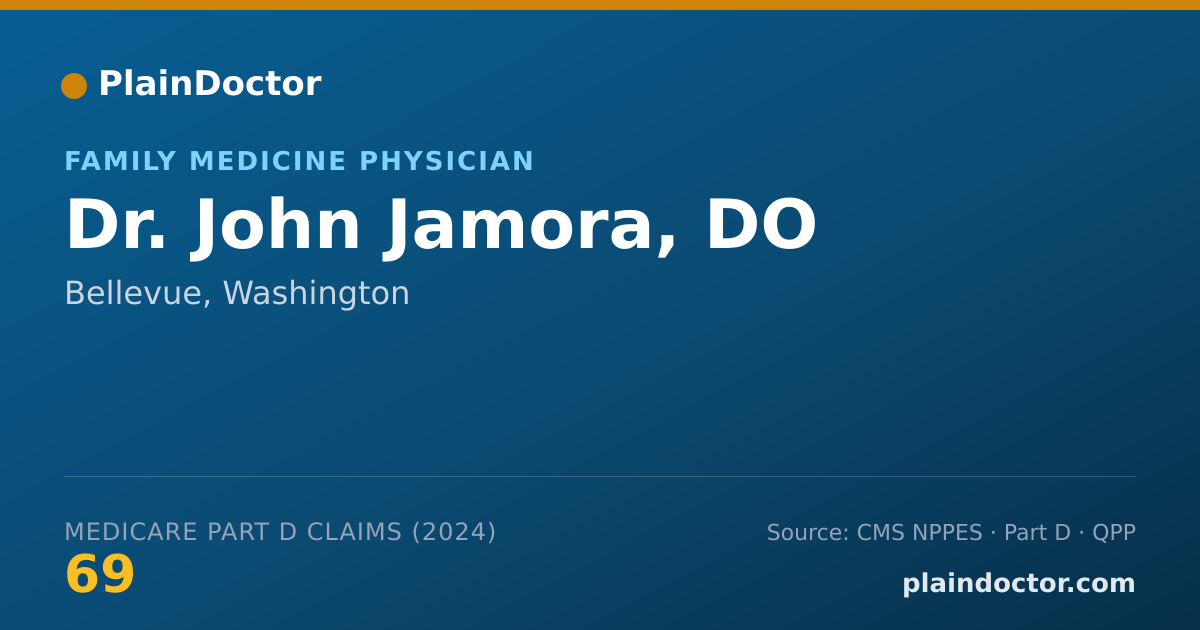 Shareable card for John Jamora, DO - Family Medicine Physician, Bellevue, WA