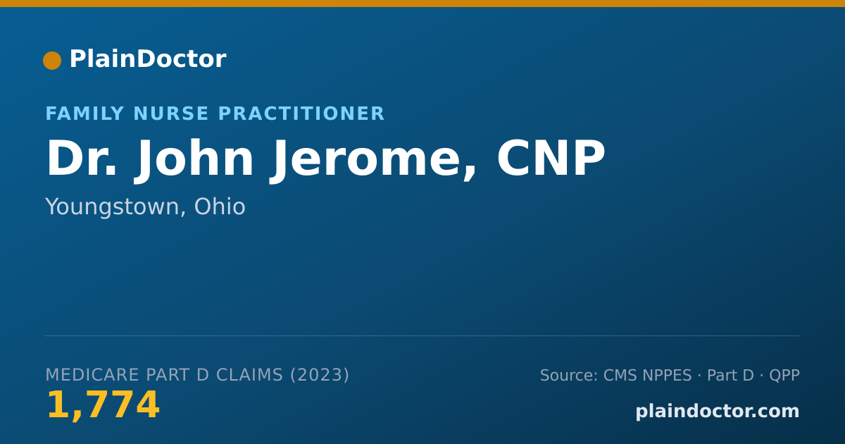 Shareable card for John Jerome, CNP - Family Nurse Practitioner, Youngstown, OH