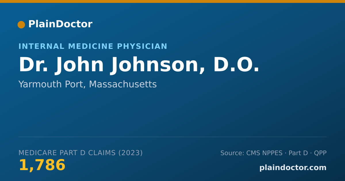 Shareable card for John Johnson, D.O. - Internal Medicine Physician, Yarmouth Port, MA