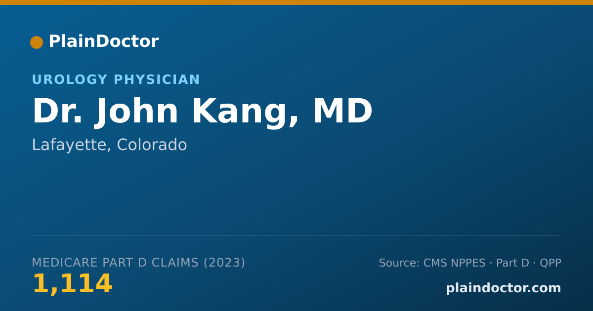 Shareable card for John Kang, MD - Urology Physician, Lafayette, CO