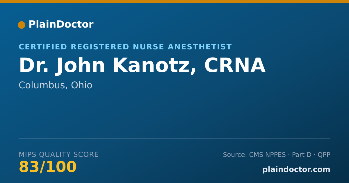 Shareable card for John Kanotz, CRNA - Certified Registered Nurse Anesthetist, Columbus, OH