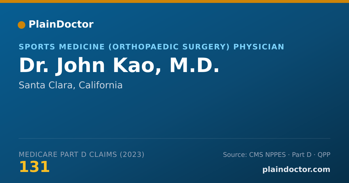 Shareable card for John Kao, M.D. - Sports Medicine (Orthopaedic Surgery) Physician, Santa Clara, CA