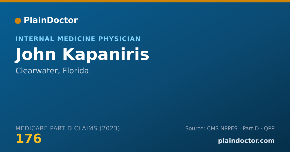 Shareable card for John Kapaniris - Internal Medicine Physician, Clearwater, FL