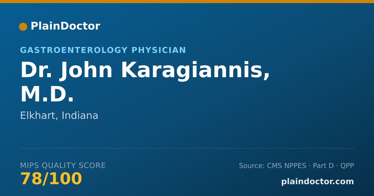 Shareable card for John Karagiannis, M.D. - Gastroenterology Physician, Elkhart, IN
