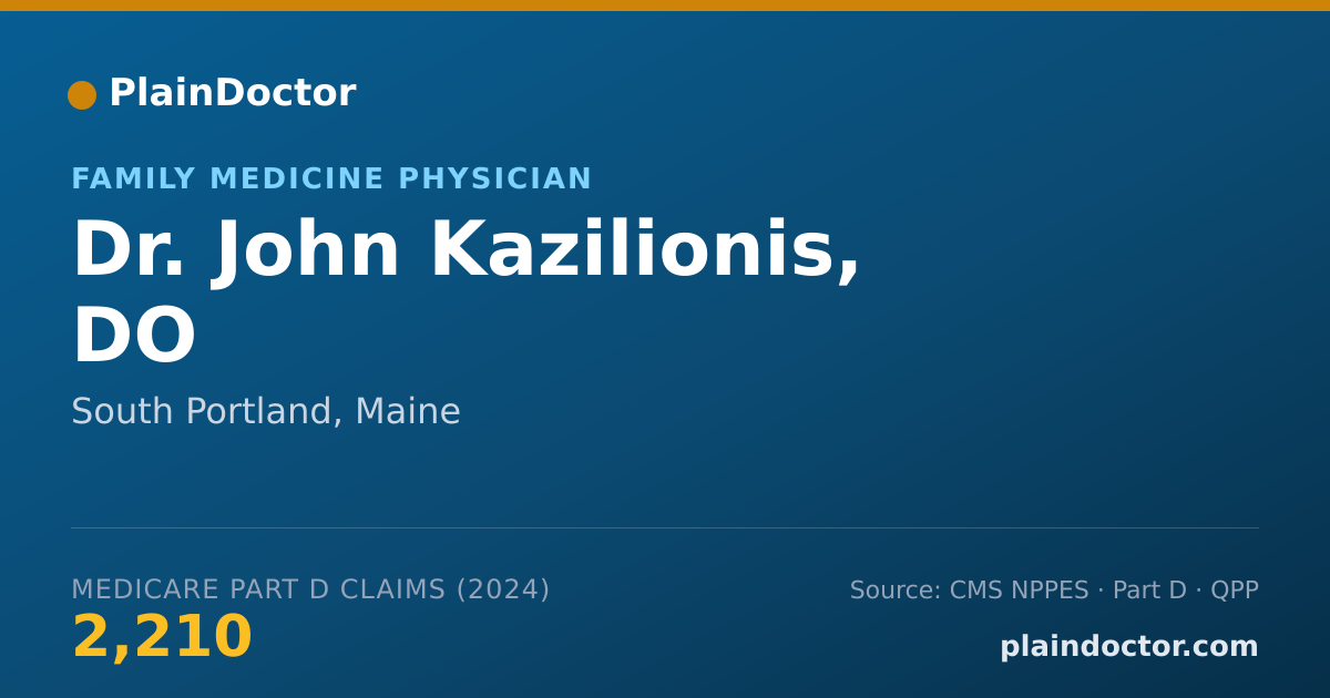 Shareable card for John Kazilionis, DO - Family Medicine Physician, South Portland, ME