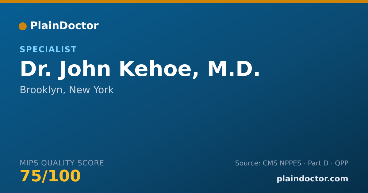 Shareable card for John Kehoe, M.D. - Specialist, Brooklyn, NY