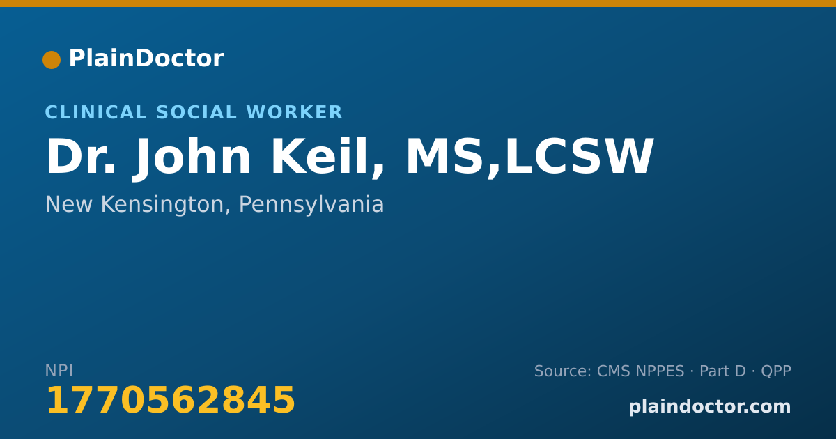 Shareable card for John Keil, MS,LCSW - Clinical Social Worker, New Kensington, PA