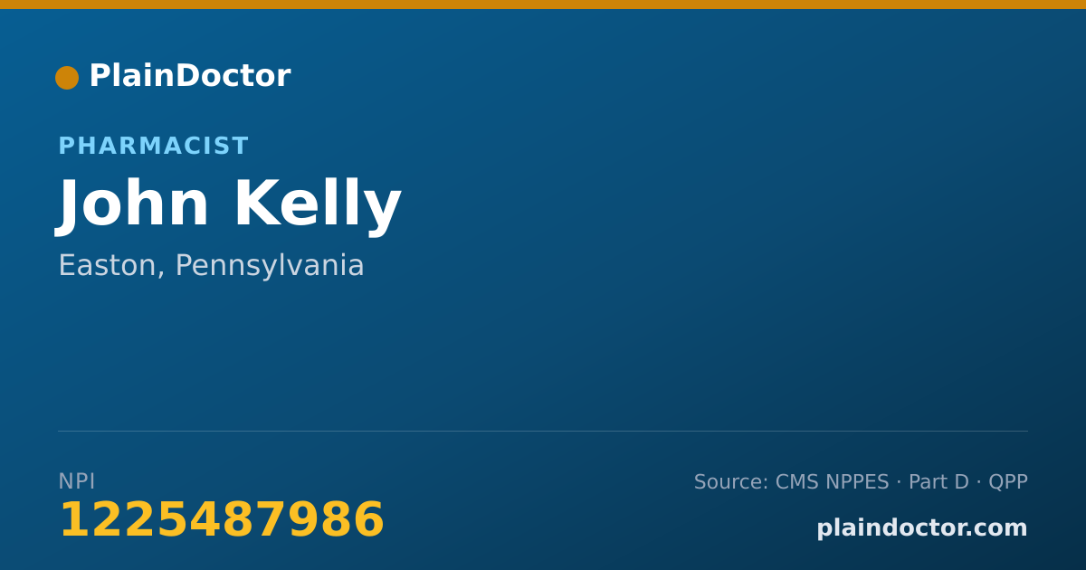 Shareable card for John Kelly - Pharmacist, Easton, PA