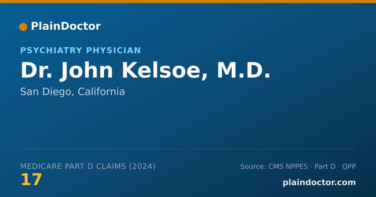 Shareable card for John Kelsoe, M.D. - Psychiatry Physician, San Diego, CA