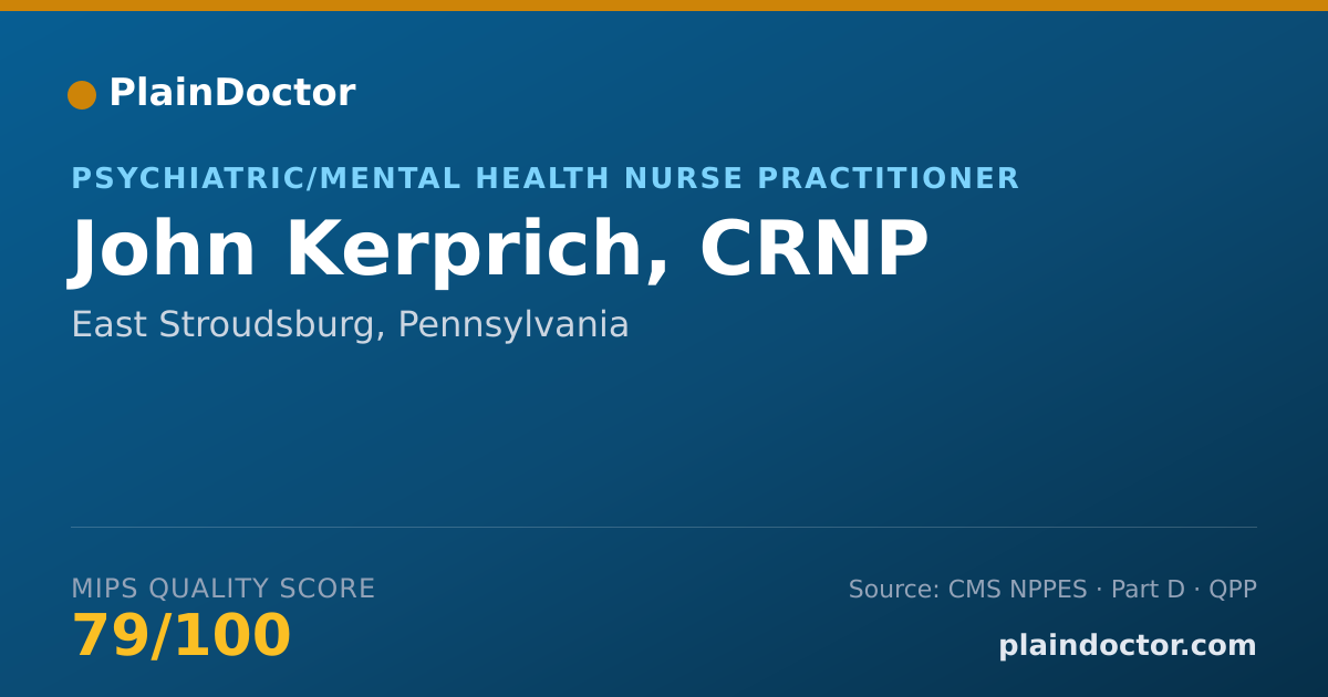 Shareable card for John Kerprich, CRNP - Psychiatric/Mental Health Nurse Practitioner, East Stroudsburg, PA