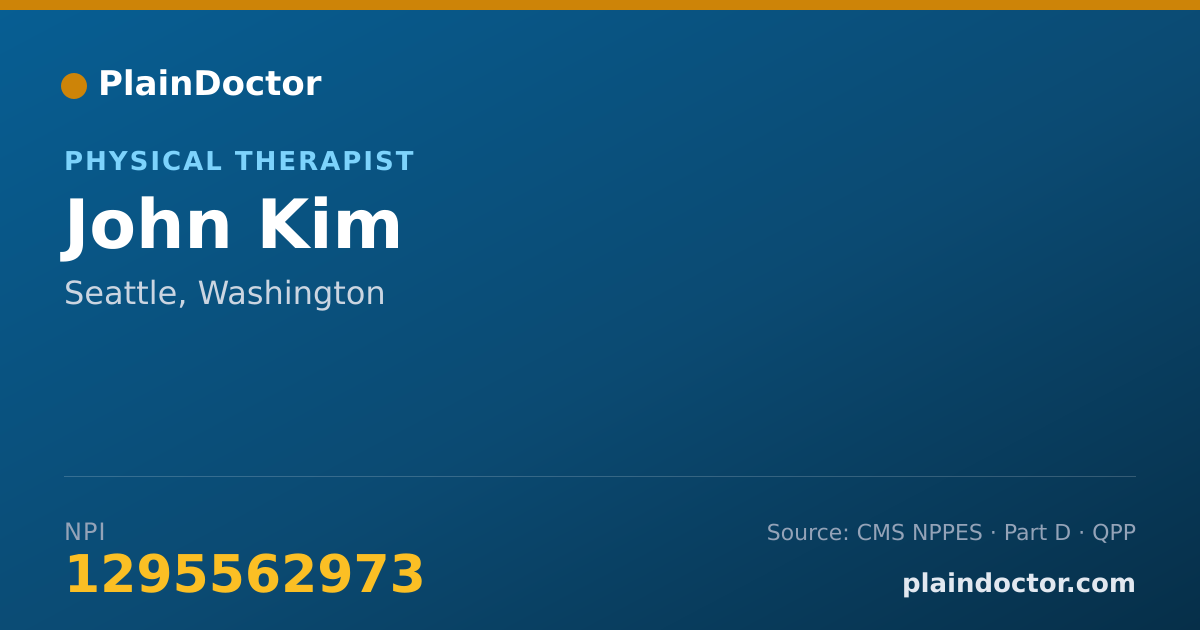 Shareable card for John Kim - Physical Therapist, Seattle, WA