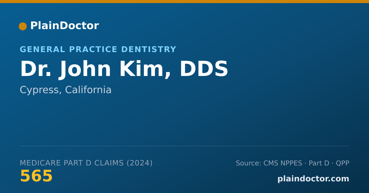 Shareable card for John Kim, DDS - General Practice Dentistry, Cypress, CA