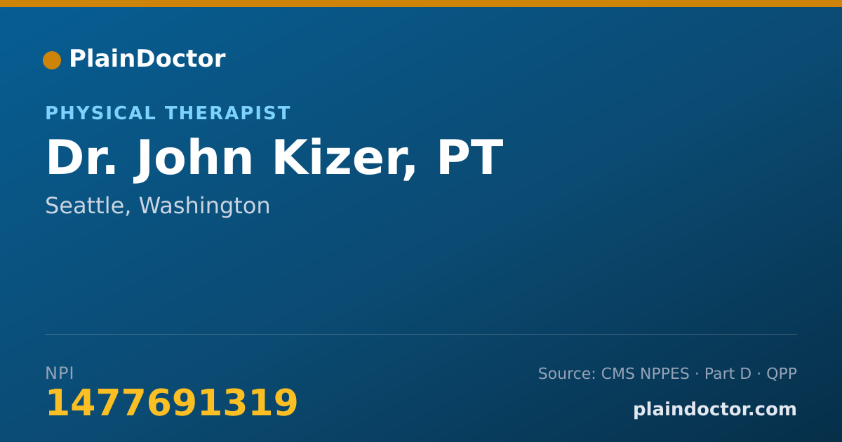 Shareable card for John Kizer, PT - Physical Therapist, Seattle, WA