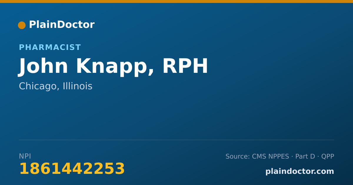 Shareable card for John Knapp, RPH - Pharmacist, Chicago, IL