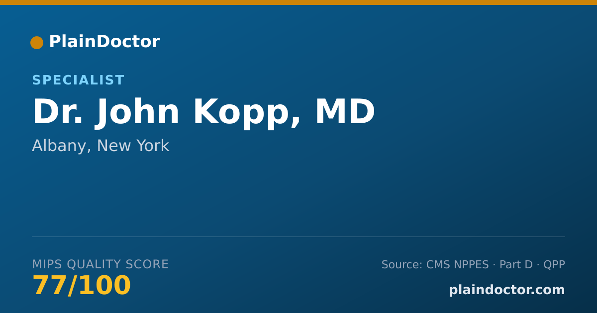 Shareable card for John Kopp, MD - Specialist, Albany, NY