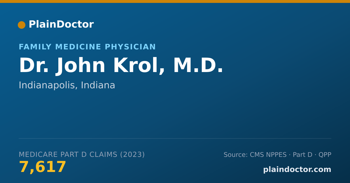 Shareable card for John Krol, M.D. - Family Medicine Physician, Indianapolis, IN