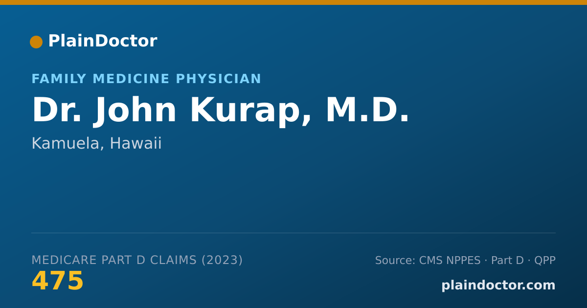 Shareable card for John Kurap, M.D. - Family Medicine Physician, Kamuela, HI