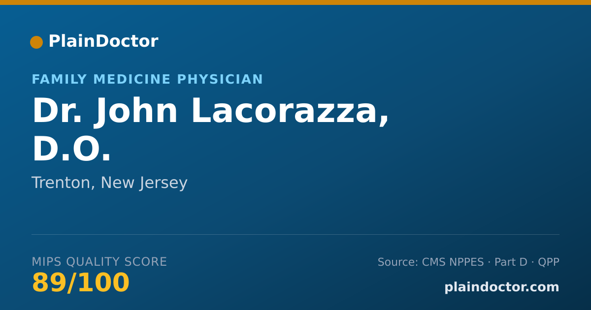 Shareable card for John Lacorazza, D.O. - Family Medicine Physician, Trenton, NJ