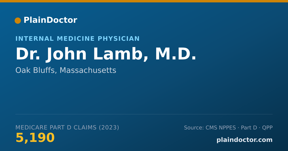 Shareable card for John Lamb, M.D. - Internal Medicine Physician, Oak Bluffs, MA
