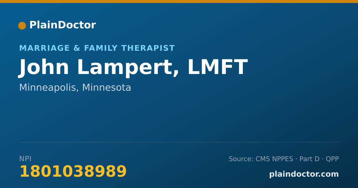 Shareable card for John Lampert, LMFT - Marriage & Family Therapist, Minneapolis, MN