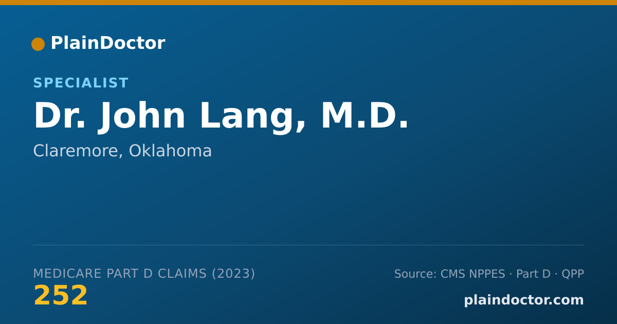 Shareable card for John Lang, M.D. - Specialist, Claremore, OK