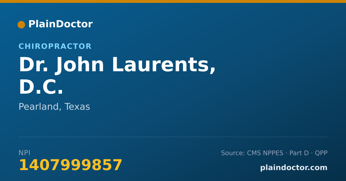 Shareable card for John Laurents, D.C. - Chiropractor, Pearland, TX