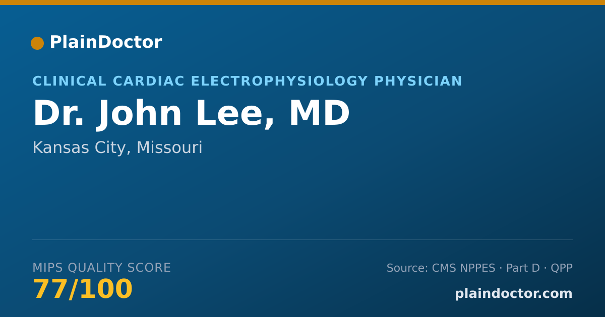 Shareable card for John Lee, MD - Clinical Cardiac Electrophysiology Physician, Kansas City, MO