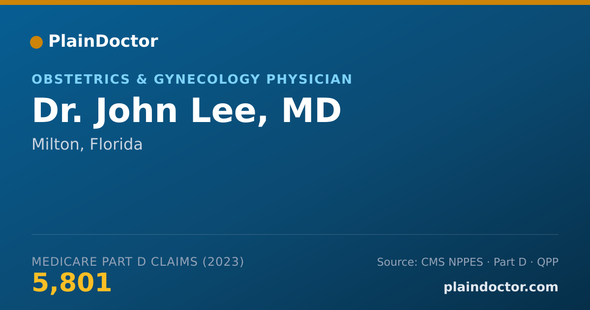 Shareable card for John Lee, MD - Obstetrics & Gynecology Physician, Milton, FL