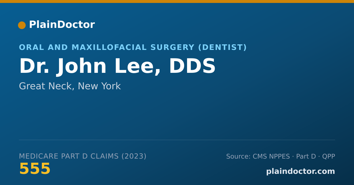 Shareable card for John Lee, DDS - Oral and Maxillofacial Surgery (Dentist), Great Neck, NY