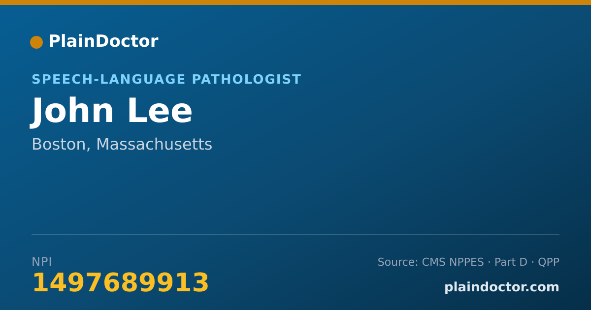 Shareable card for John Lee - Speech-Language Pathologist, Boston, MA