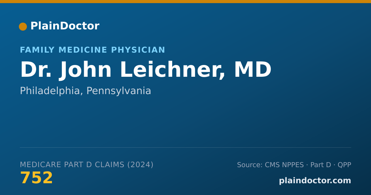 Shareable card for John Leichner, MD - Family Medicine Physician, Philadelphia, PA