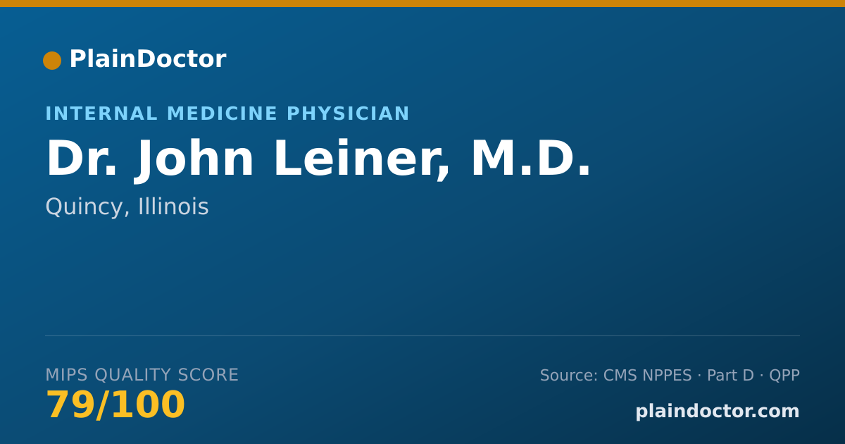 Shareable card for John Leiner, M.D. - Internal Medicine Physician, Quincy, IL